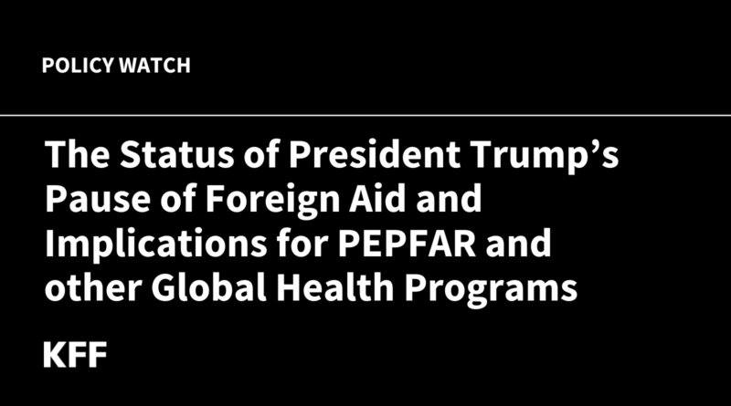 The President Trump Sitness of External Aid and References for Other World Health Programs | Kff